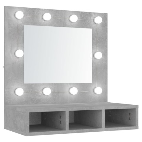  Szafka z lustrem i oświetleniem LED, szary beton, 60x31,5x62 cm Lumarko!