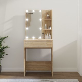  Toaletka z oświetleniem LED, dąb sonoma, 60x40x140 cm Lumarko!