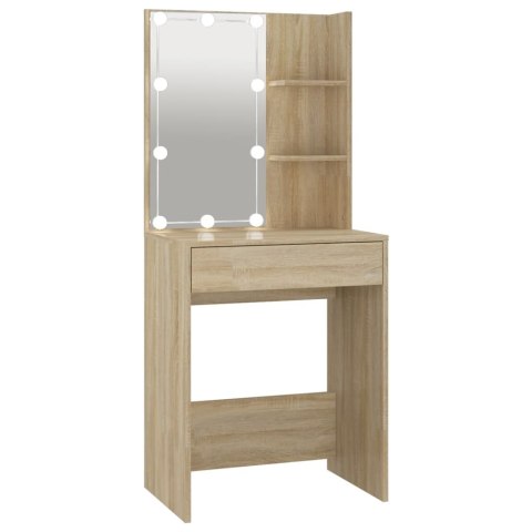  Toaletka z oświetleniem LED, dąb sonoma, 60x40x140 cm Lumarko!