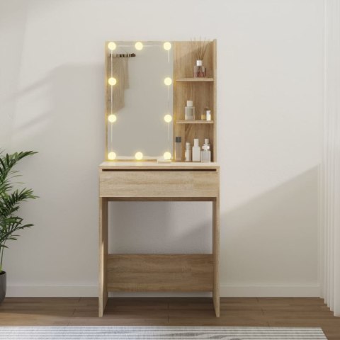  Toaletka z oświetleniem LED, dąb sonoma, 60x40x140 cm Lumarko!