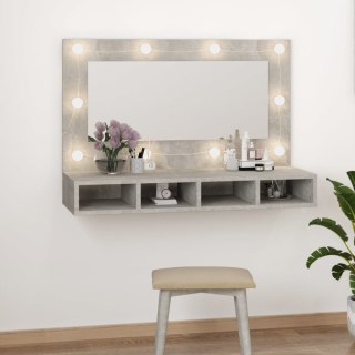  Szafka z lustrem i oświetleniem LED, szary beton, 90x31,5x62 cm Lumarko!