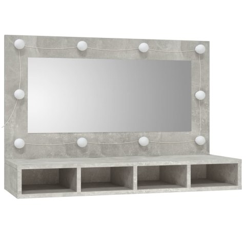 Szafka z lustrem i oświetleniem LED, szary beton, 90x31,5x62 cm Lumarko!