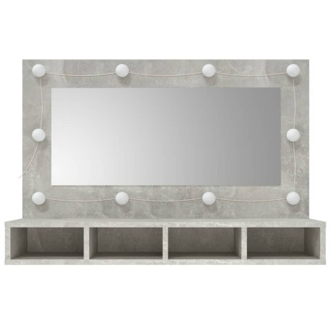 Szafka z lustrem i oświetleniem LED, szary beton, 90x31,5x62 cm Lumarko!