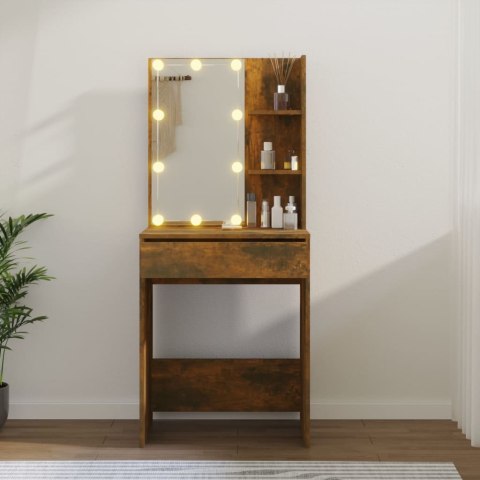  Toaletka z LED, przydymiony dąb, 60x40x140 cm Lumarko!
