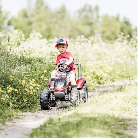 FALK Traktorek Czerwony Valtra S4 na Pedały z Przyczepką od 3 Lat Lumarko!