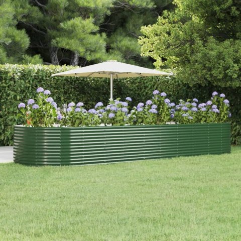  Donica ogrodowa, zielona, 447x140x68cm, malowana proszkowo stal Lumarko!