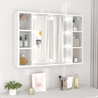  Szafka z lustrem i oświetleniem LED, biała, 76x15x55 cm Lumarko!
