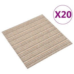  Podłogowe płytki dywanowe, 20 szt., 5 m², 50x50 cm, beżowe pasy Lumarko!