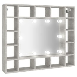  Szafka z lustrem i oświetleniem LED, szary beton, 91x15x76,5 cm Lumarko!