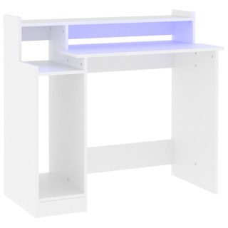  Biurko z podświetleniem LED, białe, 97x90x45 cm Lumarko!