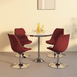  Obrotowe krzesła stołowe, 4 szt., winna czerwień, obite tkaniną Lumarko!