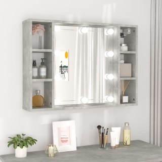  Szafka z lustrem i lampkami LED, szarość betonu, 76x15x55 cm Lumarko!