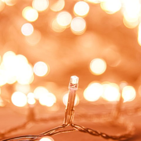  Sznur lampek LED, 150 diod w kolorze ciepłej bieli, 15 m, PVC Lumarko!