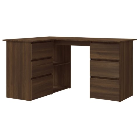  Biurko narożne, brązowy dąb, 145x100x76 cm Lumarko!