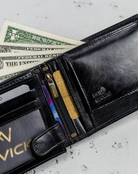 Portfel męski skórzany N61-RVT BLACK