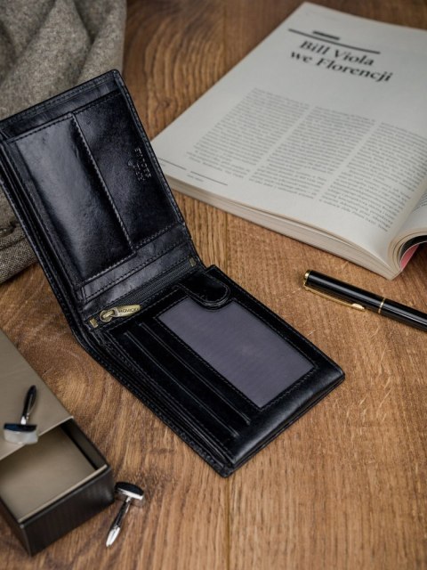 Portfel męski skórzany N992-RVT BLACK