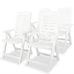  Krzesła ogrodowe rozkładane, 4 szt., plastikowe, białe Lumarko!