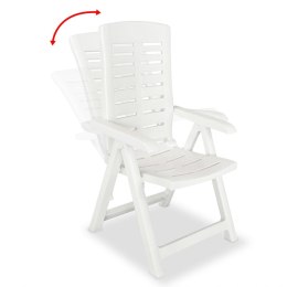  Krzesła ogrodowe rozkładane, 4 szt., plastikowe, białe Lumarko!