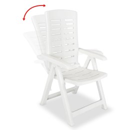  Rozkładane krzesła ogrodowe, 6 szt., plastikowe, białe Lumarko!