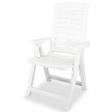  Rozkładane krzesła ogrodowe, 6 szt., plastikowe, białe Lumarko!