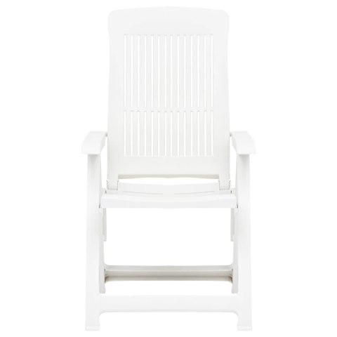  Rozkładane krzesła do ogrodu, 2 szt., plastikowe, białe Lumarko!