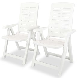  Rozkładane krzesło ogrodowe, 2 szt., plastikowe, białe Lumarko!