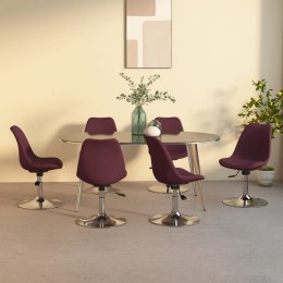  Obrotowe krzesła stołowe, 6 szt., fioletowe, obite tkaniną Lumarko!