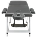  Stół do masażu, 2 strefy, rama z aluminium, antracyt, 186x68cm Lumarko!