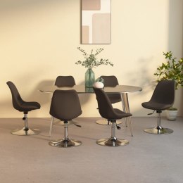  Obrotowe krzesła stołowe, 6 szt., ciemnobrązowe, obite tkaniną Lumarko!