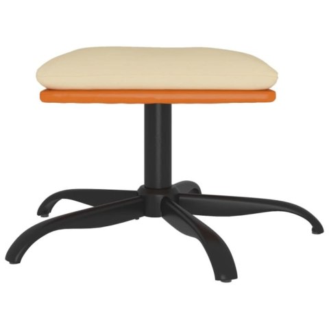  Podnóżek, kremowy, 60x60x39 cm, tkanina i sztuczna skóra Lumarko!