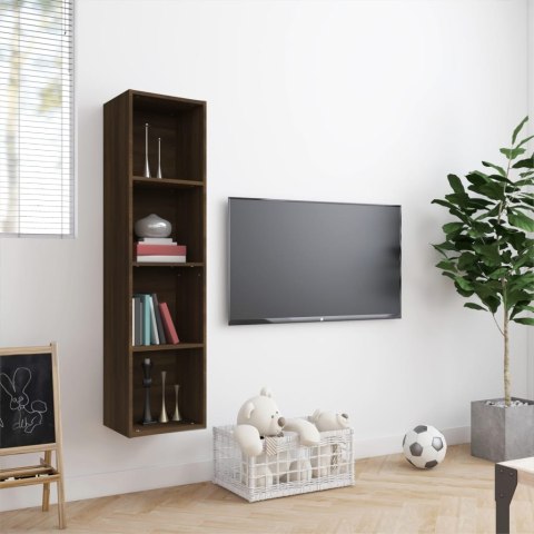  Regał na książki pod TV, brązowy dąb, 143x30x36 cm Lumarko!
