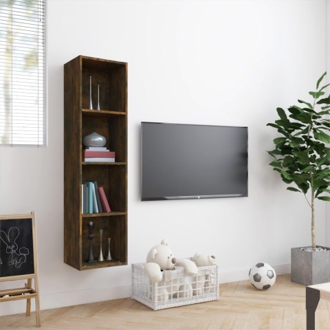  Szafka na książki pod TV, przydymiony dąb, 143x30x36 cm Lumarko!