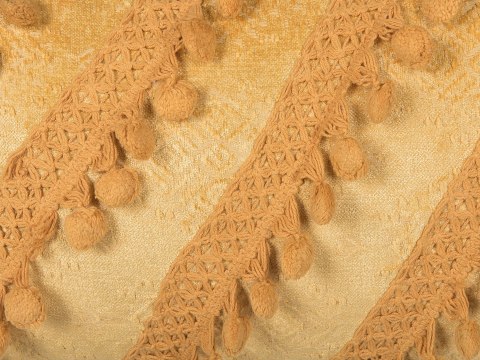  Poduszka dekoracyjna z pomponami 30 x 50 cm żółta AYROOR