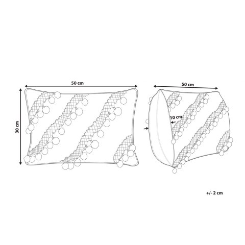  Poduszka dekoracyjna z pomponami 30 x 50 cm żółta AYROOR