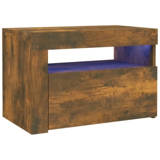  Szafki nocne z LED, 2 szt., przydymiony dąb, 60x35x40 cm Lumarko!