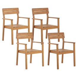  Zestaw 4 krzeseł ogrodowych drewno akacjowe FORNELLI Lumarko!