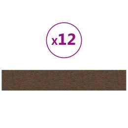  Panele ścienne, 12 szt., brązowe, 90x15 cm, tkanina, 1,62 m² Lumarko!