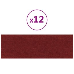  Panele ścienne, 12 szt., kolor wina, 90x30 cm, tkanina, 3,24 m² Lumarko!
