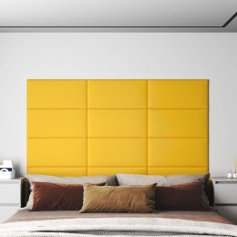  Panele ścienne, 12 szt., żółte, 60x30 cm, aksamit, 2,16 m² Lumarko!