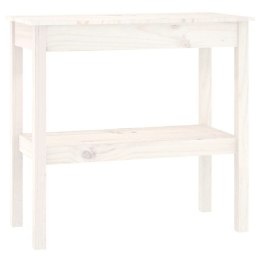  Stolik konsolowy, biały, 80x40x75 cm, lite drewno sosnowe Lumarko!