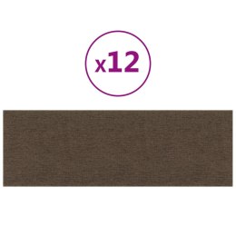  Panele ścienne, 12 szt., brązowe, 90x30 cm, tkanina, 3,24 m² Lumarko!