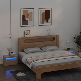  Szafki nocne z LED, 2 szt., dąb sonoma, 60x35x40 cm Lumarko!