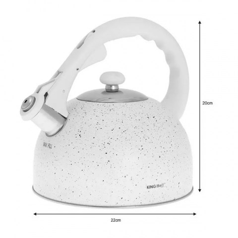  Czajnik Z Gwizdkiem 2,6l Kinghoff Kh-1407 Marble Lumarko!