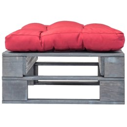 Ogrodowe siedzisko z palet, czerwona poduszka, szare drewno Lumarko!