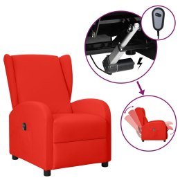  Elektryczny, rozkładany fotel uszak, czerwony, sztuczna skóra Lumarko!