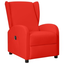  Elektryczny, rozkładany fotel uszak, czerwony, sztuczna skóra Lumarko!