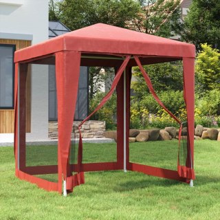  Namiot imprezowy z 4 siatkowymi ścianami, czerwony, 2x2 m, HDPE Lumarko!