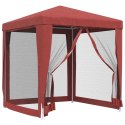  Namiot imprezowy z 4 siatkowymi ścianami, czerwony, 2x2 m, HDPE Lumarko!