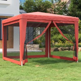  Namiot imprezowy z 4 siatkowymi ścianami, czerwony, 3x3 m, HDPE Lumarko!