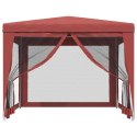  Namiot imprezowy z 4 siatkowymi ścianami, czerwony, 3x3 m, HDPE Lumarko!